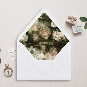 Umschlag Liner, A7, Euro Klappe, Quadrat Klappe, 6,5 Quadrat, A6, 5,75 Quadrat, 4 Stange, 4 Stange für 5x7 Hochzeitseinladungen, Rosenmalerei