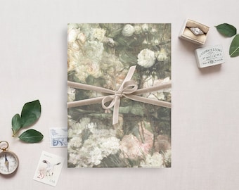 Printable Wedding Vellum Overlay for 5x7" Invitation, Fine Art Wedding Embellishment, Roses