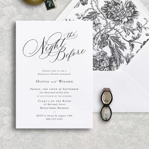 Modèle d'invitation de répétition de calligraphie imprimable, invitation de répétition élégante modifiable, téléchargement immédiat Templett | CS