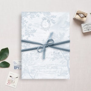 Sovrapposizione di pergamena per matrimonio stampabile, stampa albero Toile blu francese