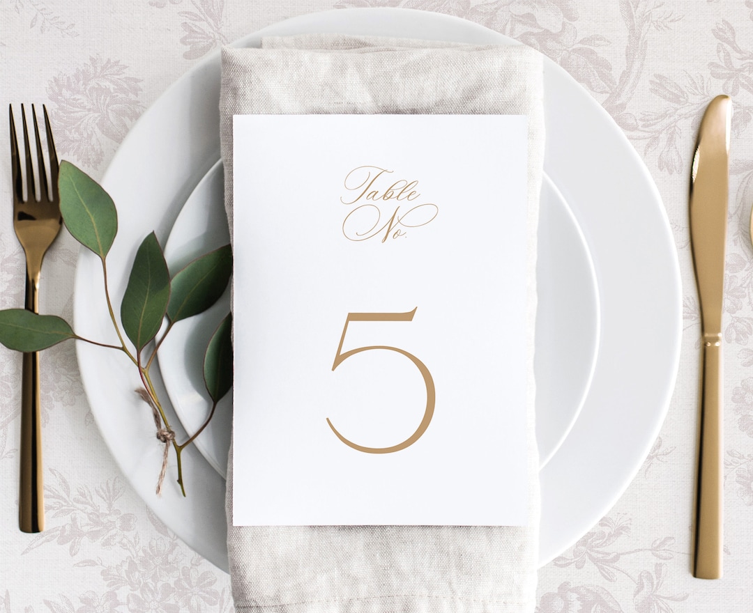 Printable Wedding Table Numbers Template, Editable Small Table Sign ...