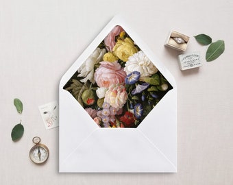 Printable Envelope Liner, A7, Euro Flap, Square Flap, 6.5 Square, A6, 5.75 Square, 4 Bar, 4 Bar for 5x7 Wedding Invitations, Still Life