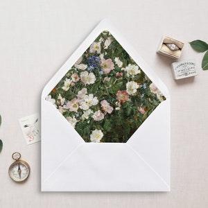 Druckbare Umschlag Liner, A7, Euro Klappe, Quadrat Klappe, 6,5 Quadrat, A6, 5,75 Quadrat, 4 Stange, 4 Stange für 5x7 Hochzeitseinladungen, Wild Roses