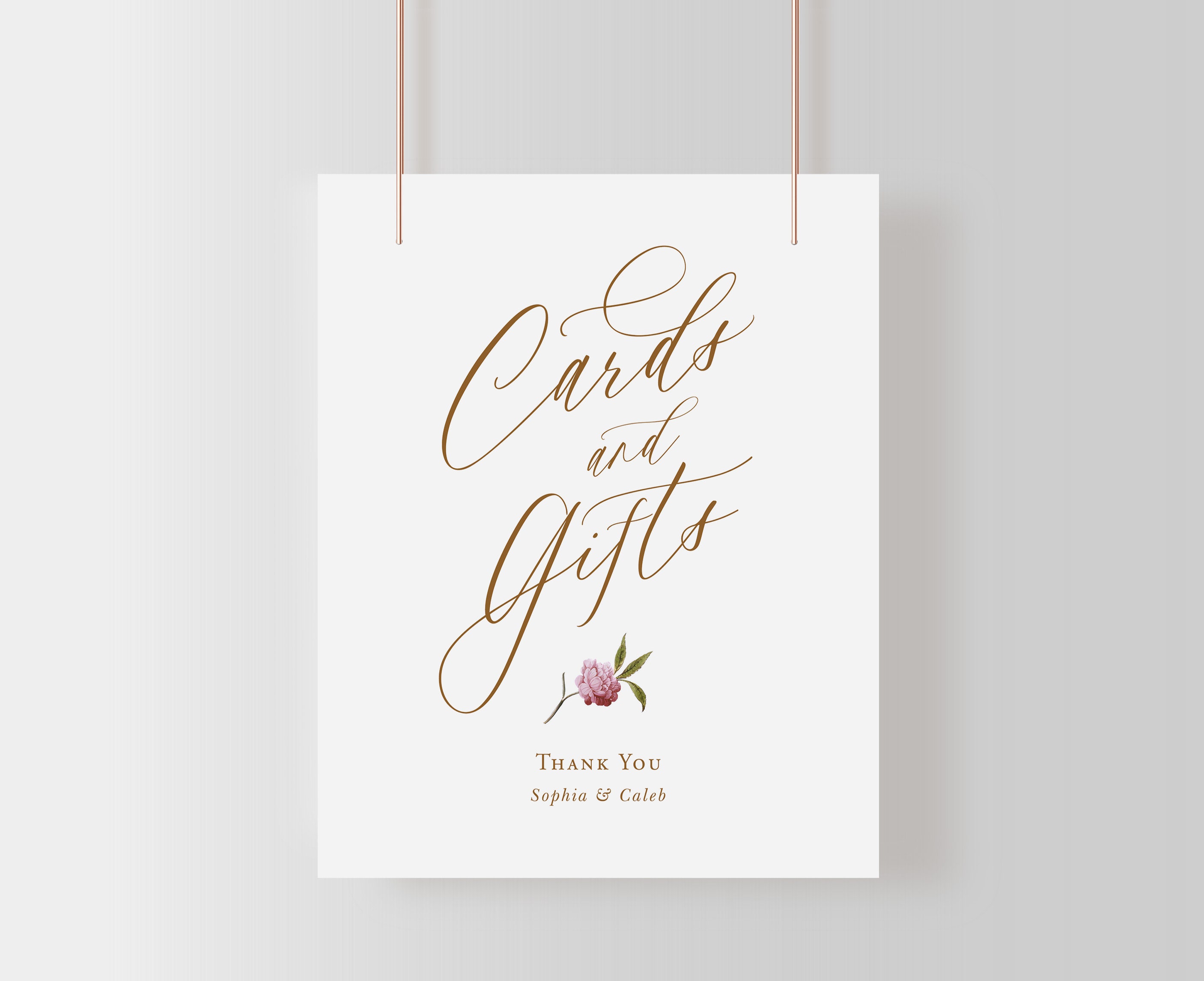 Cards & Gifts Sign, Printable Colorful Floral Wedding Sign Template ...