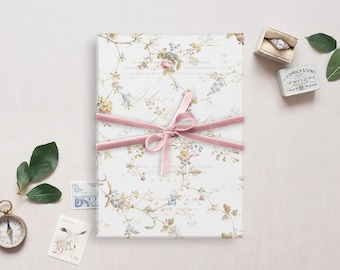 Printable Wedding Vellum Overlay, Vintage Floral Wallpaper Design