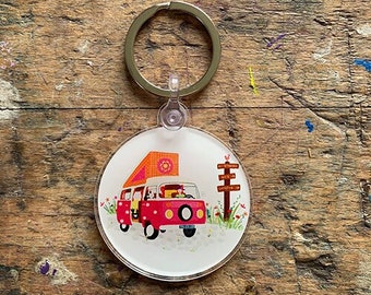 Keychain the pink camper