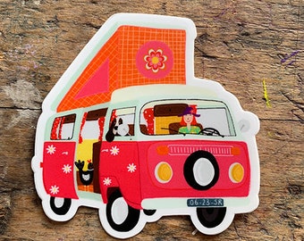 Vinyl sticker the pink camper