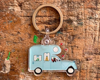 Keychain - Duckling, the old-timer mini camper