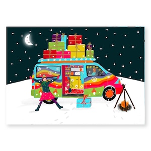 kaart - Hippie camper winter kamperen