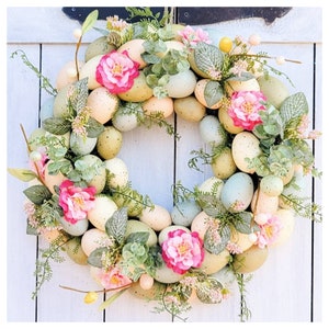 Easter Wreath-Easter Wreath with Eggs-Easter Egg Wreath-Egg Wreath for Front Door-Easter Egg Decor-Easter Wreaths for Front Door