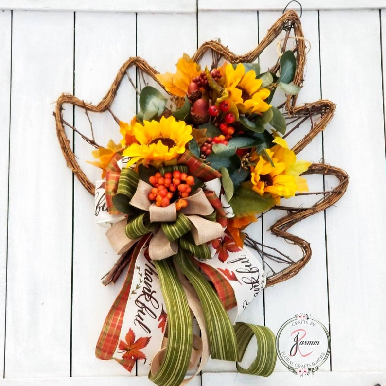 Maple Leaf Door Hanger Maple Leaf Grapevine Door Hanger Fall Etsy