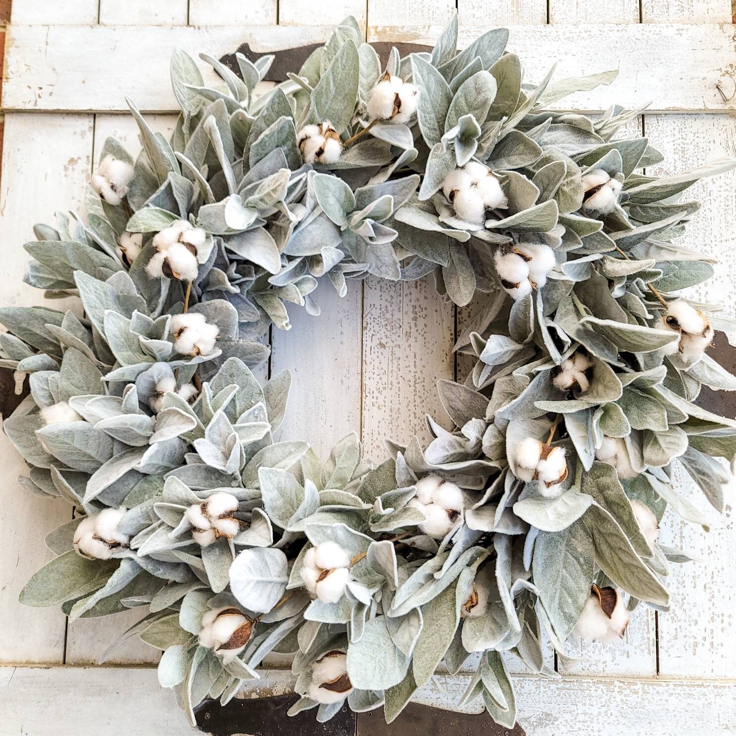 Lambs Ear and Cotton WreathLambs Ear WreathYear Round Etsy