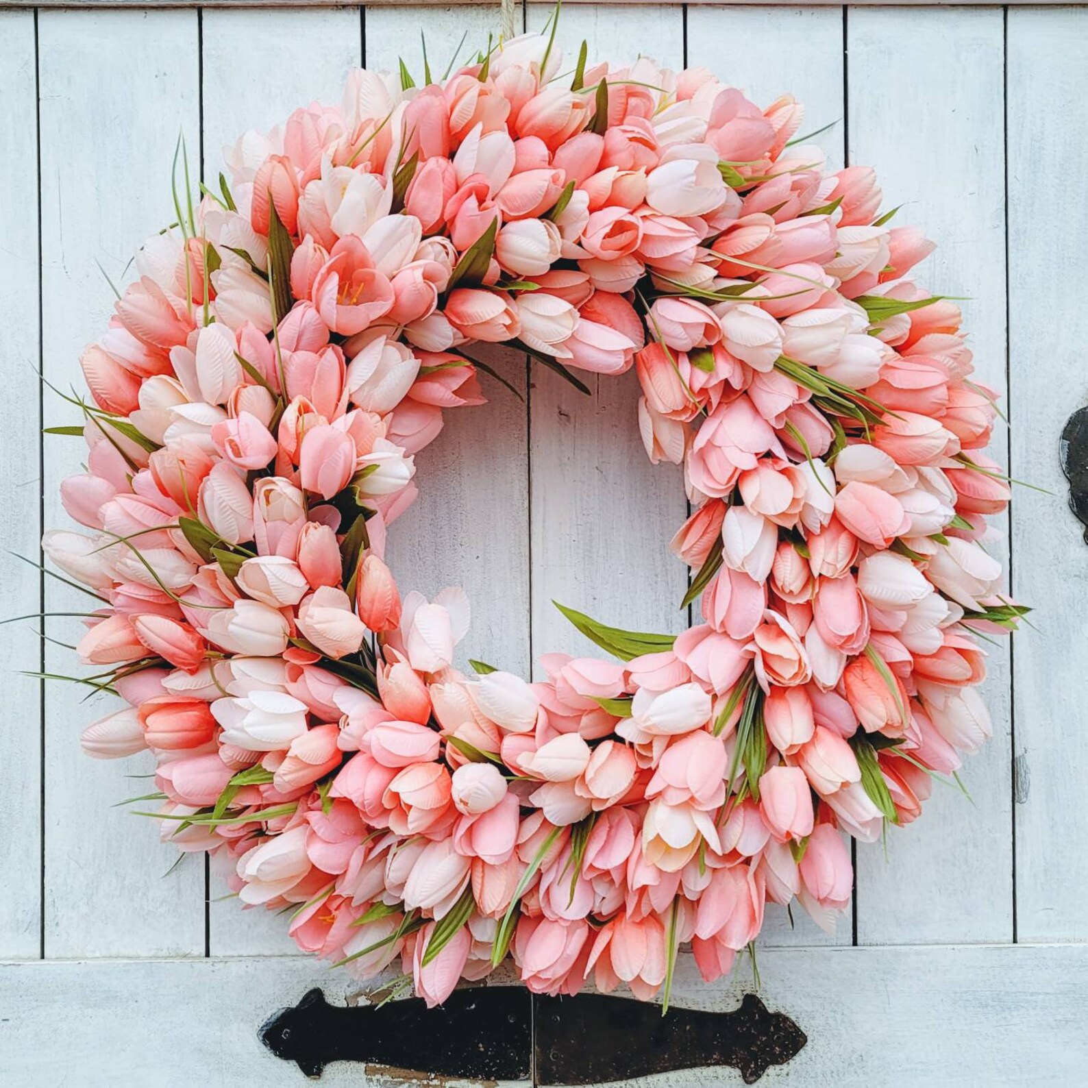 Tulip Wreathspring Wreathtulip Wreath for Front Doorfloral Etsy
