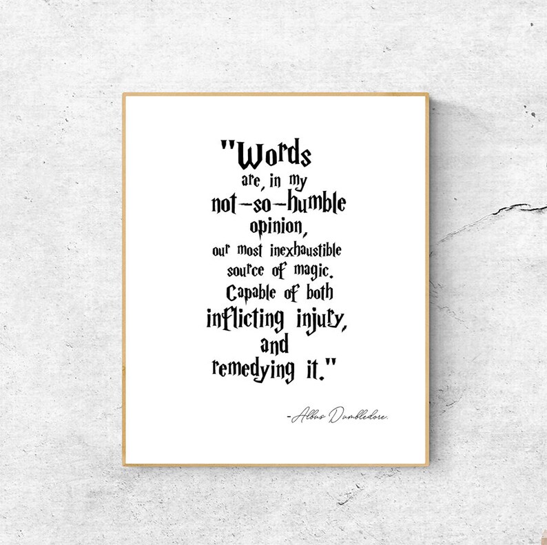 Albus Dumbledore Quote Harry Potter Wall Art Home Decor Etsy