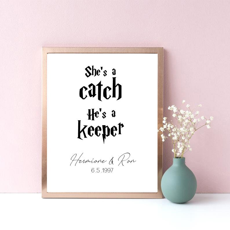 Shes a Catch Hes a Keeper Harry Potter Quotes Wedding Vows Etsy