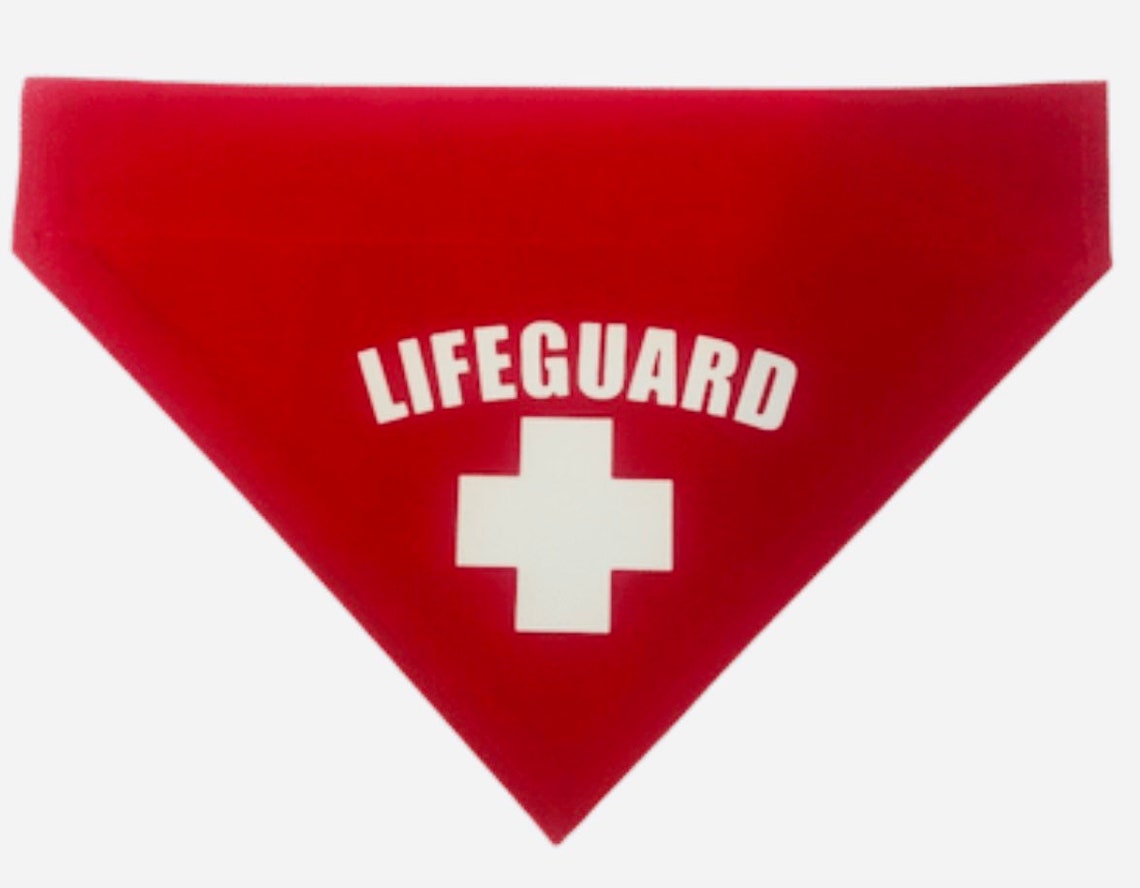 DOG Bandana Lifeguard Design Slips Over the Collar Xs Etsy