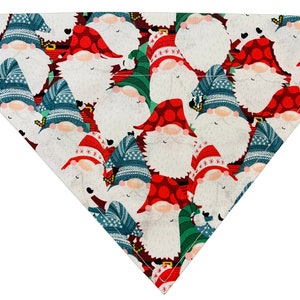 Dog Bandana * Christmas * Santa Gonks Design *  Slips over the Collar * XS, Small, Medium ,Large