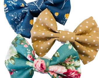 3 x SMALL Dog Bowties * Fabulous Bargain Gift Pack* 3 Designs * Bargain Price * Slips over the Collar * Size S - #BOW10