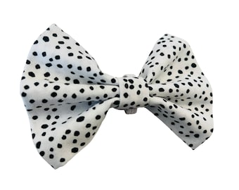 DOG  Bowtie * White with Black Spot Bow * Slips over the Collar * Small, Medium ,Large