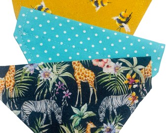 3 x Cat Bandana * Fabulous Bargain Gift Pack * 3 Designs  * Bargain Price * Slips over the Collar * Cat Size - #5