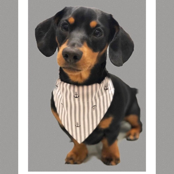 DOG  Bandana *Anchor  Design *  Slips over the Collar * XS, Small, Medium ,Large (PC)
