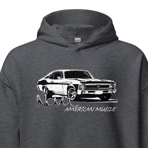 Chevy Nova Hoodie 1969-1972 Nova SS Sweatshirt Mens Pullover Hooded Sweater