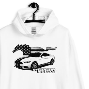 2015-2023 Mustang GT Hoodie Mens Car Enthusiast Sweatshirt Hooded Pullover