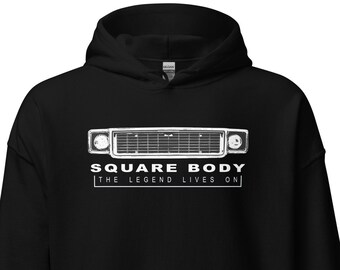 70s Square Body Hoodie Squarebody Truck Grille Sweatshirt For Classic Muscle Car Enthusiast