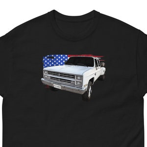 Square Body Truck T-Shirt, Squarebody Dually Pickup Shirt With Patriotic Design