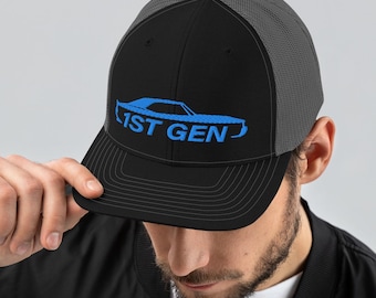 Gorra de camionero Camaro de primera generación, costuras azules.
