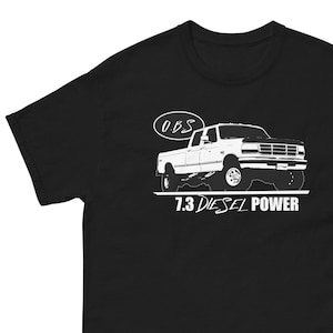 7.3 Powerstroke Diesel Truck T-Shirt: OBS Ford Crew Cab Tee