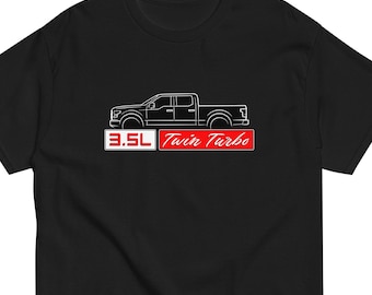 Camiseta Twin Turbo de 3.5L / Camiseta con gráfico de arte lineal de camioneta con cabina doble / Regalo para entusiastas de los autos