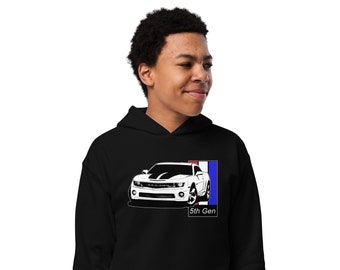 5th Gen Camaro Hoodie For Kids, Gift For Boy, Youth Car Enthusiast Sweatshirt