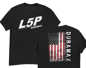 L5P Duramax T-Shirt Mens Diesel Truck Shirt Patriotic American Flag Tee Duramax Merch, Gift For Him, Patriotic Tshirt, Boyfriend, Dad Shirt