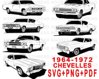 Chevy Chevelle 1964-1972 Vector Art (SVG/PNG/PDF)