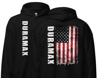 Duramax Diesel Hoodie: Patriotic American Flag Truck Enthusiast Sweatshirt
