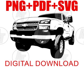 Chevy Silverado Duramax Cateye 2500HD png Vector Graphic Clip Art file For tshirt design, cakes screenprint DTG, Pod