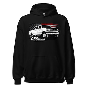 OBS Truck Hoodie,  Mens 90s F250 F350 Pullover Sweatshirt,  Crew Cab Diesel Pickup, Gift for Him, Fathers Day, Valentine Present Idea