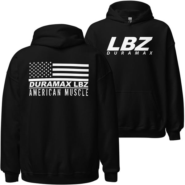 LBZ Duramax Hoodie, Diesel Truck Sweatshirt, American Flag Hooded Sweater, Patrioitc Gift For Truck Enthusiast, Present For Him