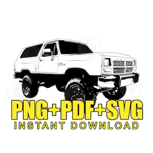 Ramcharger 4x4 Truck Clip Art: Off Road SUV Design (Digital Download)