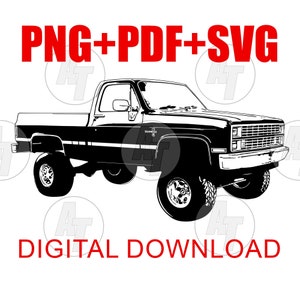 Square Body Chevy Clipart: PNG, SVG, Vector Graphic (Digital Download)