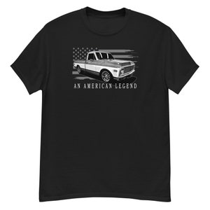 【2plan】Salted Truck Vintage Short Sleeve T-Shirt 1986 Chevy C10 Silverado Square Body Pickup Truck Short