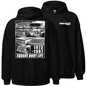 Square Body Hoodie Mens C10 Truck Sweatshirt 73-87 K10 Pickup Hooded Pullover Gift Idea For Boyfriend, Brother, Dad, Grandpa, Husband