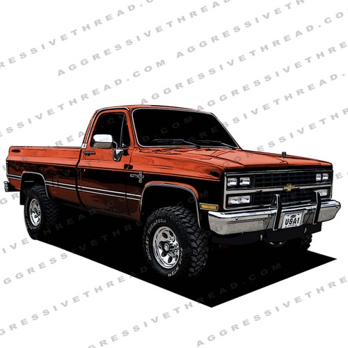 86 Square Body Chevy Truck K10 American Flag Png Graphic Clip Etsy