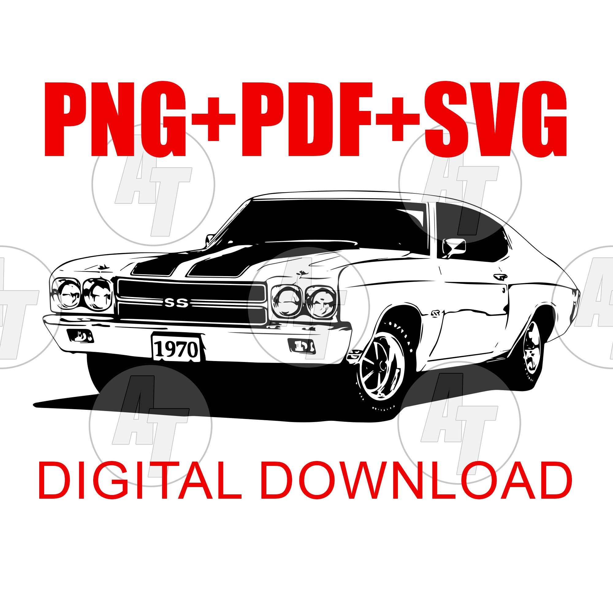 1970 Chevelle SS Digital Download Png Graphic Clip Art File - Etsy Canada