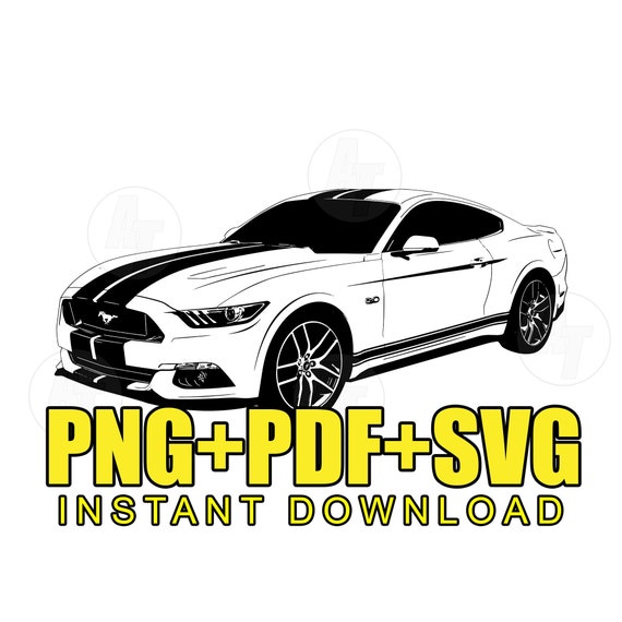 Mustang GT Vector Graphic: S550 Clip Art (Digital Download)