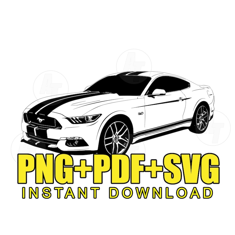 Mustang 5.0 GT Digital Download SVG PNG PDF