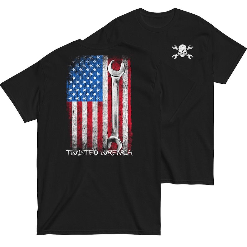 Patriotic Mechanic Tshirt in Black