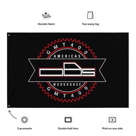 OBS Truck Flag, GMT400 Classic Pickup Garage Decor or Man Cave Art