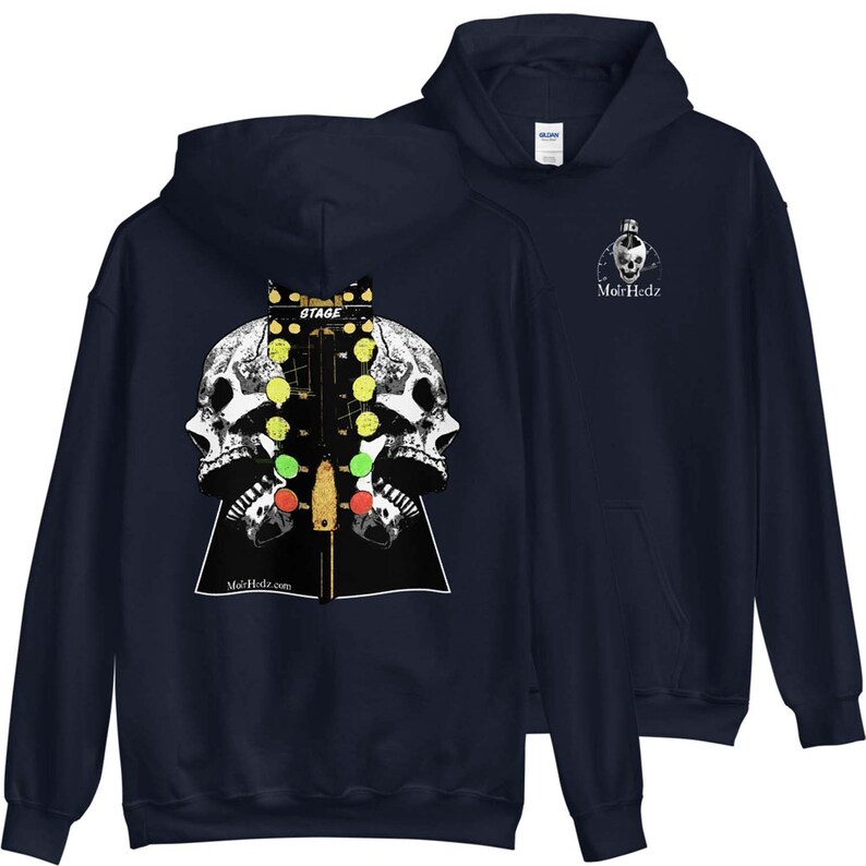 Drag Racing Hoodie Car Guy Hot Rod Sweatshirt navy